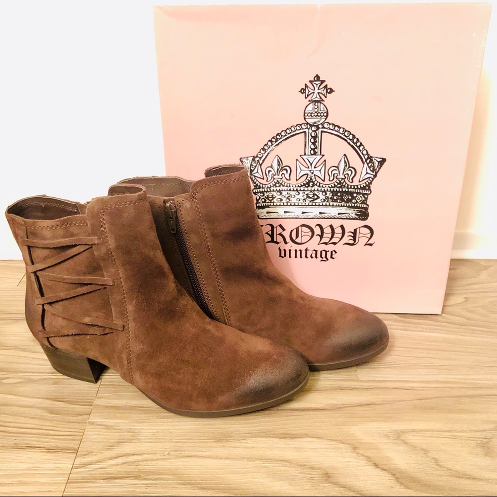 Crown Vintage Brown Suede Gaby Bootie